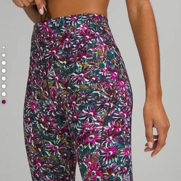 Lululemon Base Pace High Rise Floral Tight Legging Pink Purple - Picture 11 of 11